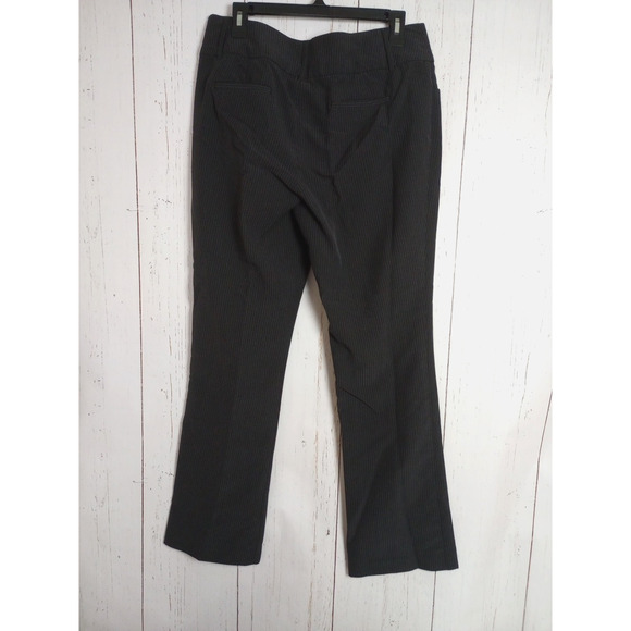Apt 9 Women Dress Pants 10 Black Pin Striped Straight Leg - Picture 5 of 10